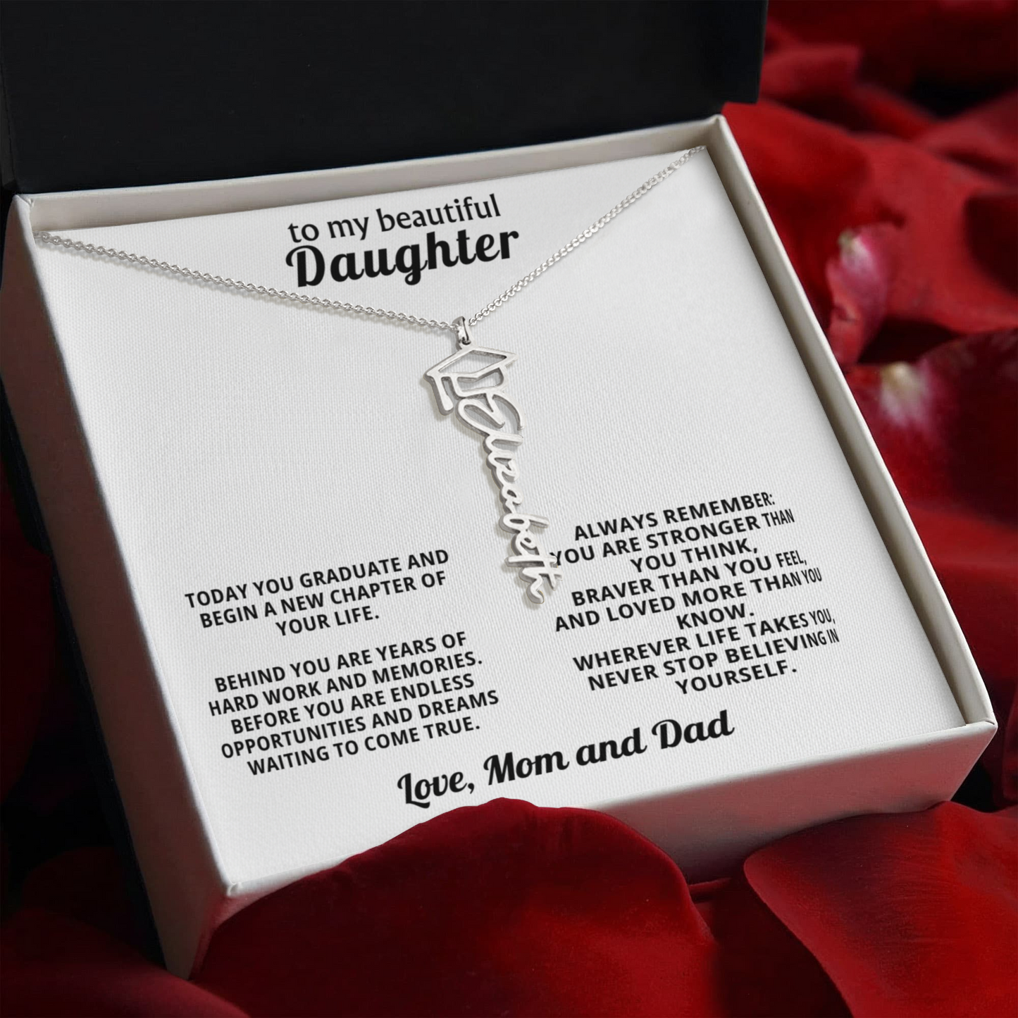 Personalized Graduation Necklace for Daughter – Name Gift