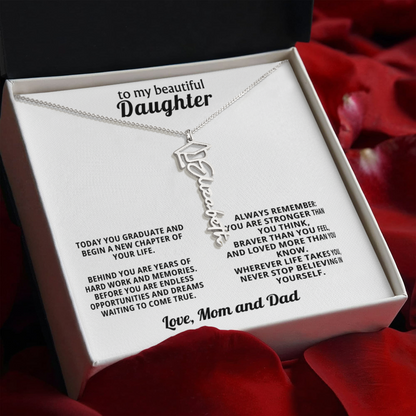 Personalized Graduation Necklace for Daughter – Name Gift