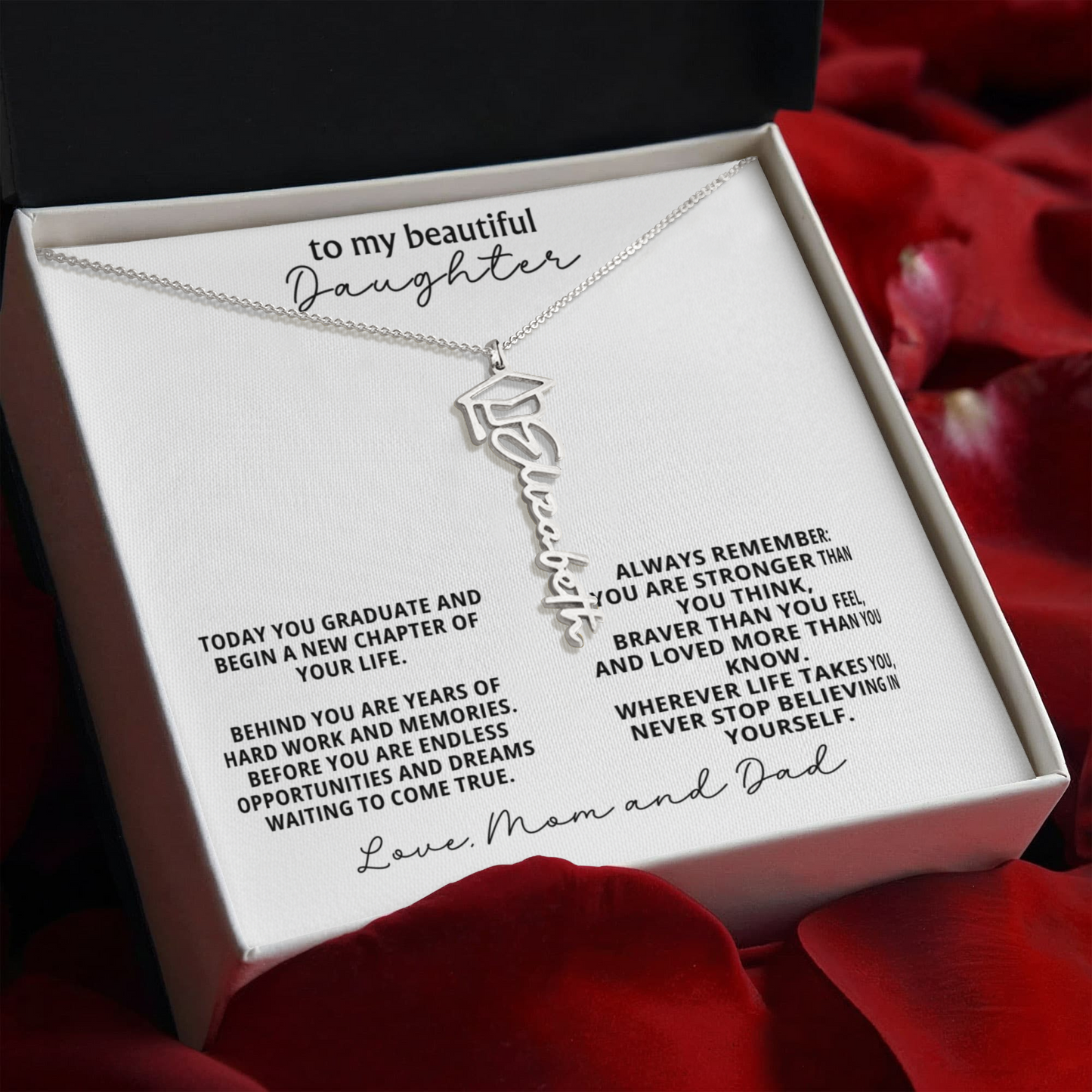 Gift for Daughter - Graduation Name Necklace