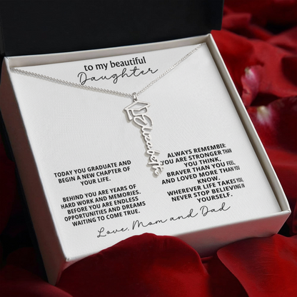 Gift for Daughter - Graduation Name Necklace