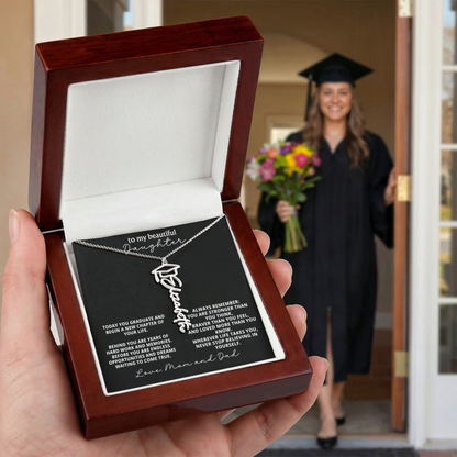 To My Daughter Graduation Gift – Custom Name Necklace
