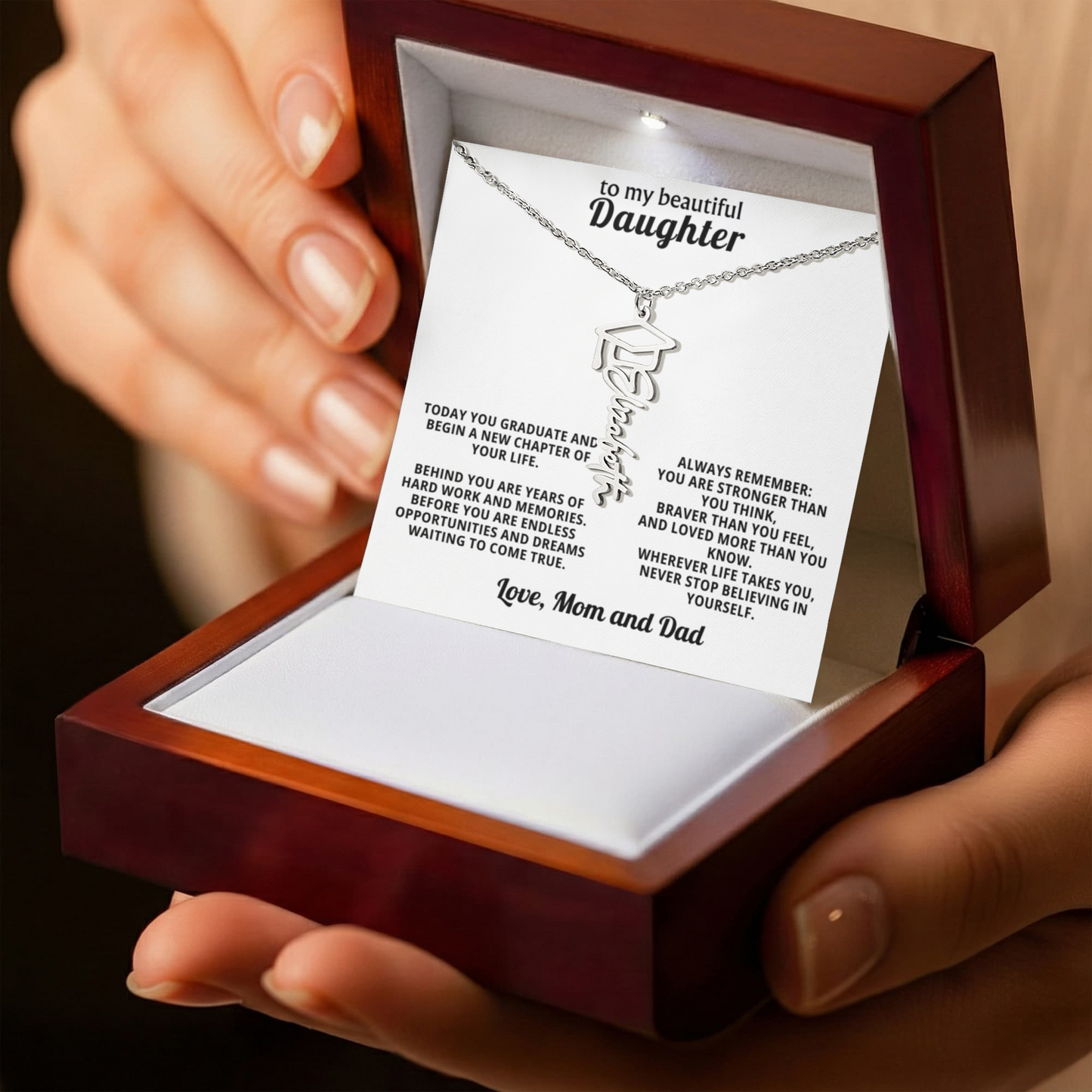 Personalized Graduation Necklace for Daughter – Name Gift