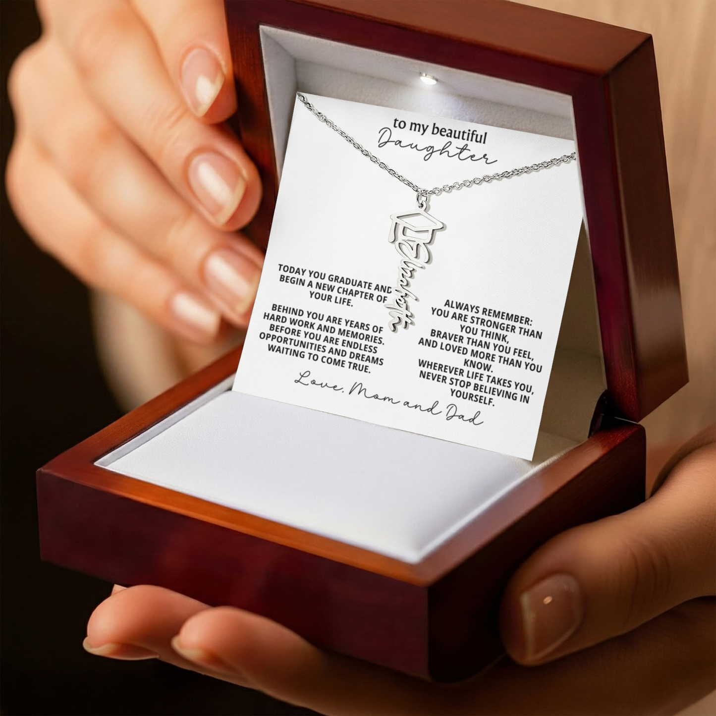 Gift for Daughter - Graduation Name Necklace