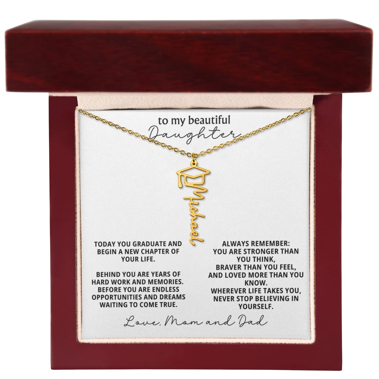 Gift for Daughter - Graduation Name Necklace
