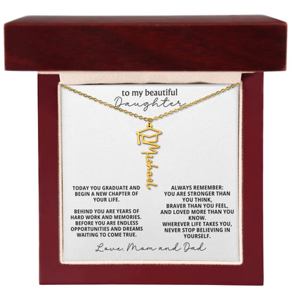 Gift for Daughter - Graduation Name Necklace