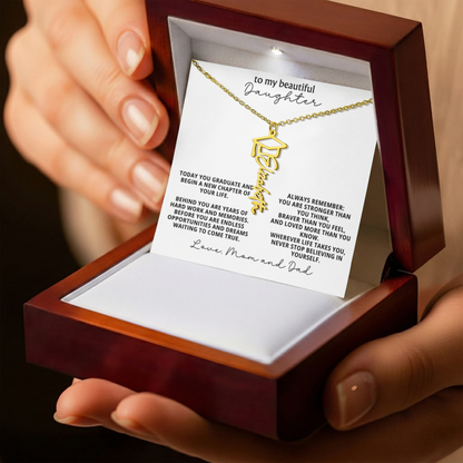 Gift for Daughter - Graduation Name Necklace