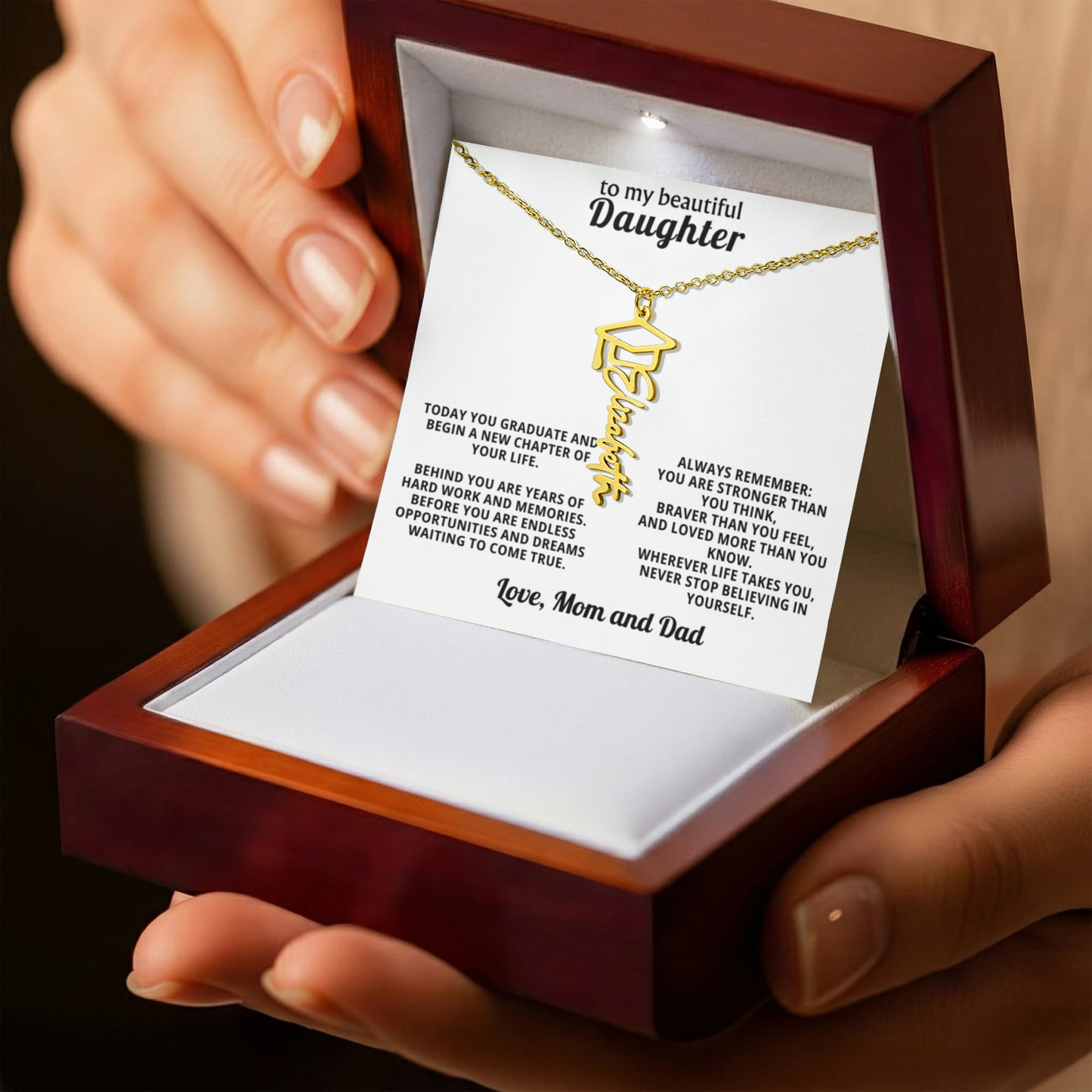 Personalized Graduation Necklace for Daughter – Name Gift